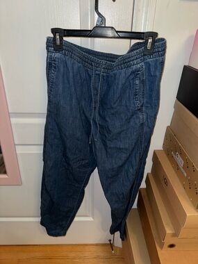 GAP Drawstring Denim Jogger Pants - Blue